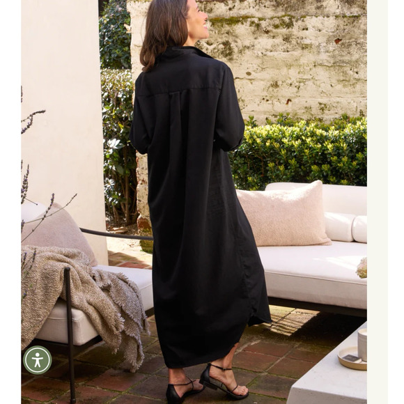 Frank & Eileen Famous Denim Rory Maxi Shirtdress Dress In Black Size Small - Picture 8 of 14